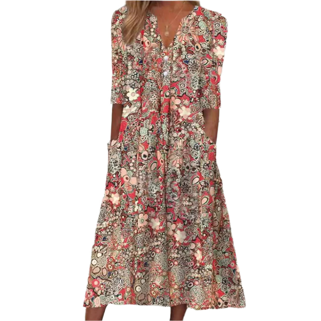Robe Chemisier Fleurs Élégante Estivale - BlxckFR