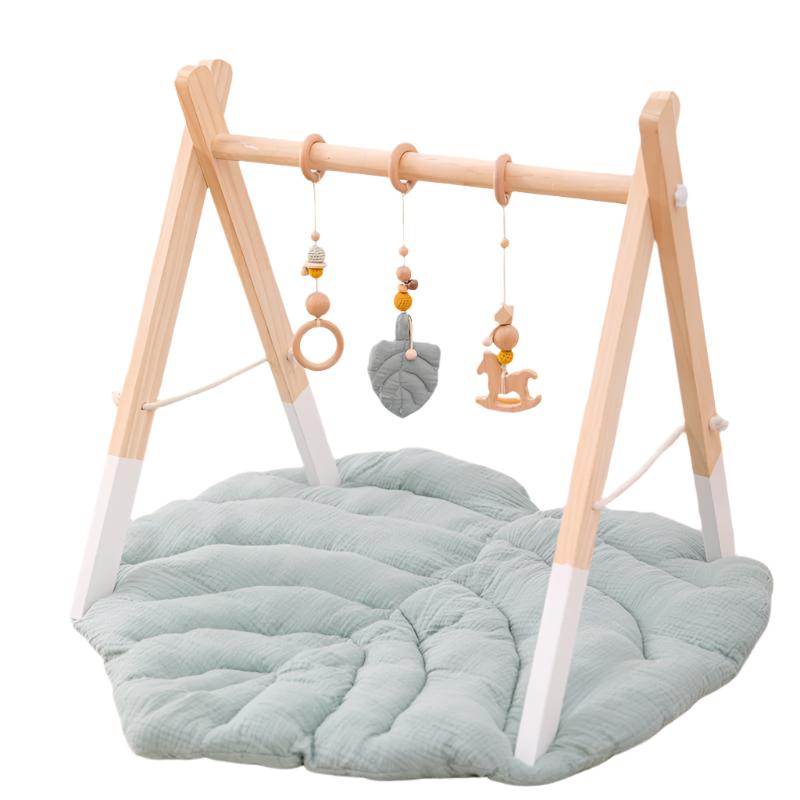 Tapis de Jeu Bebe Coloré avec Jouets en Bois Doux - BlxckFR