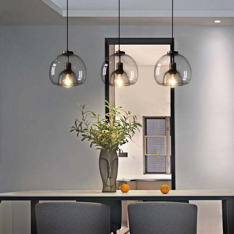 Lumière Suspendue en Verre Fumé - Lampe Plafond Élégante Réglable - Foivo