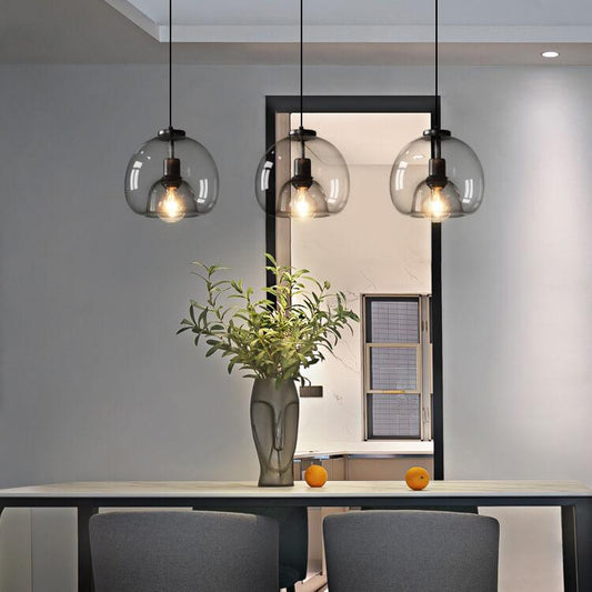 Lumière Suspendue en Verre Fumé - Lampe Plafond Élégante Réglable - Foivo
