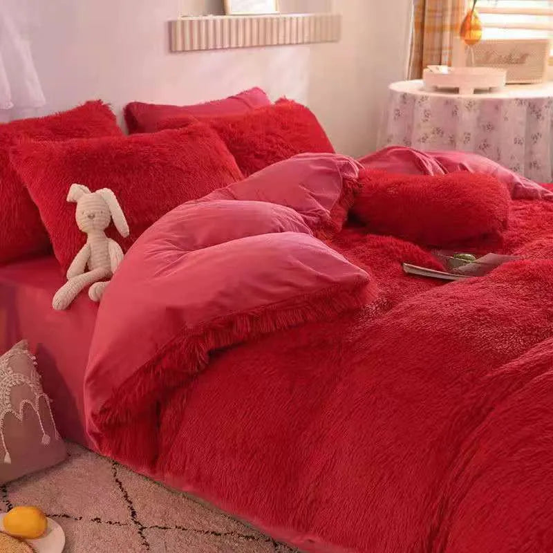 Ensemble de Duvet en Velours Doux et Chaud pour la Maison