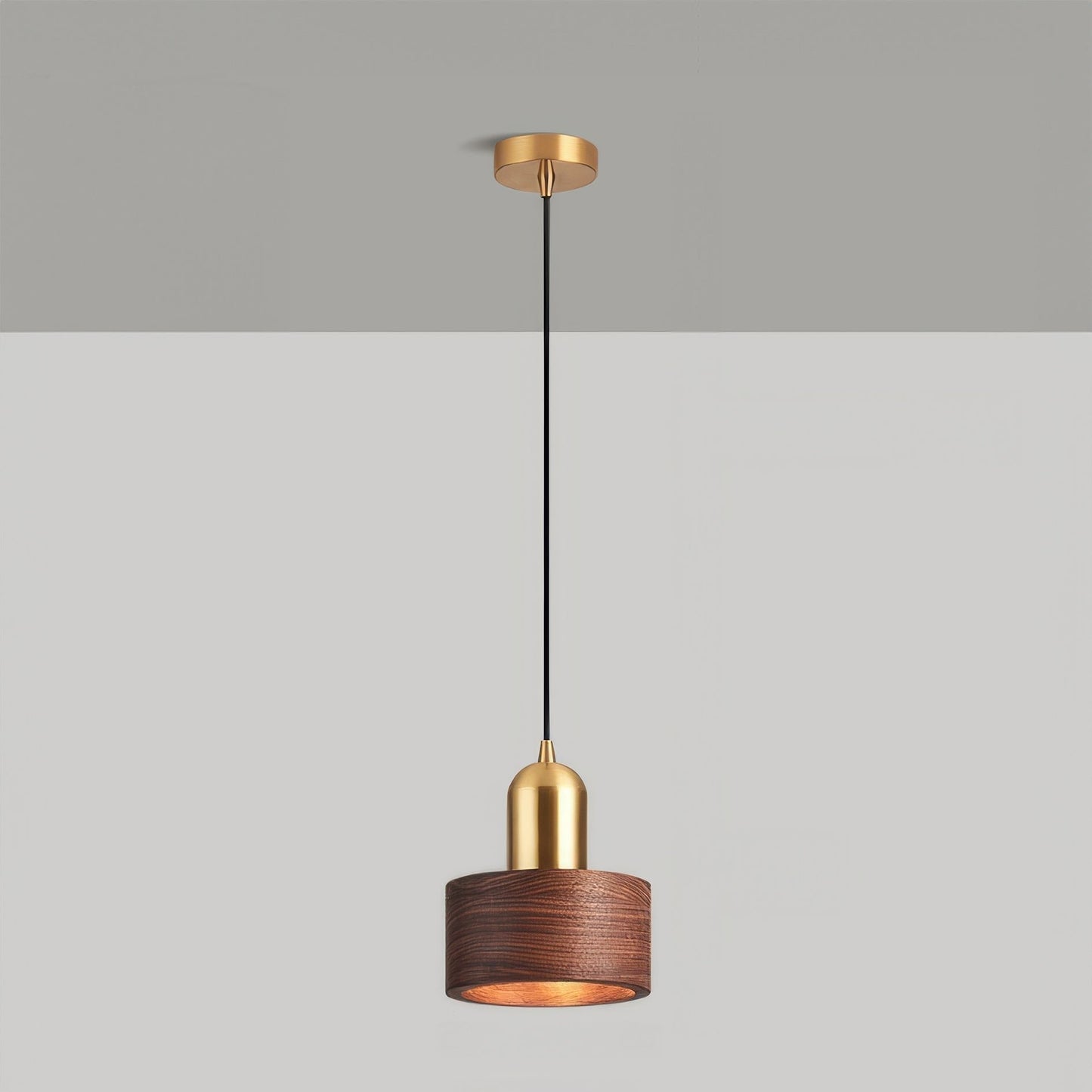 Lampe Suspendue Élégante en Métal et Bois avec LED