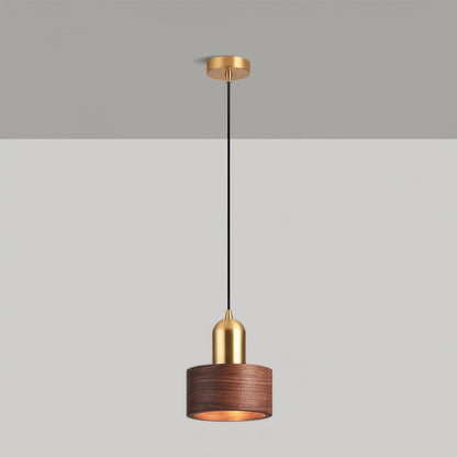 Lampe Suspendue Élégante en Métal et Bois avec LED
