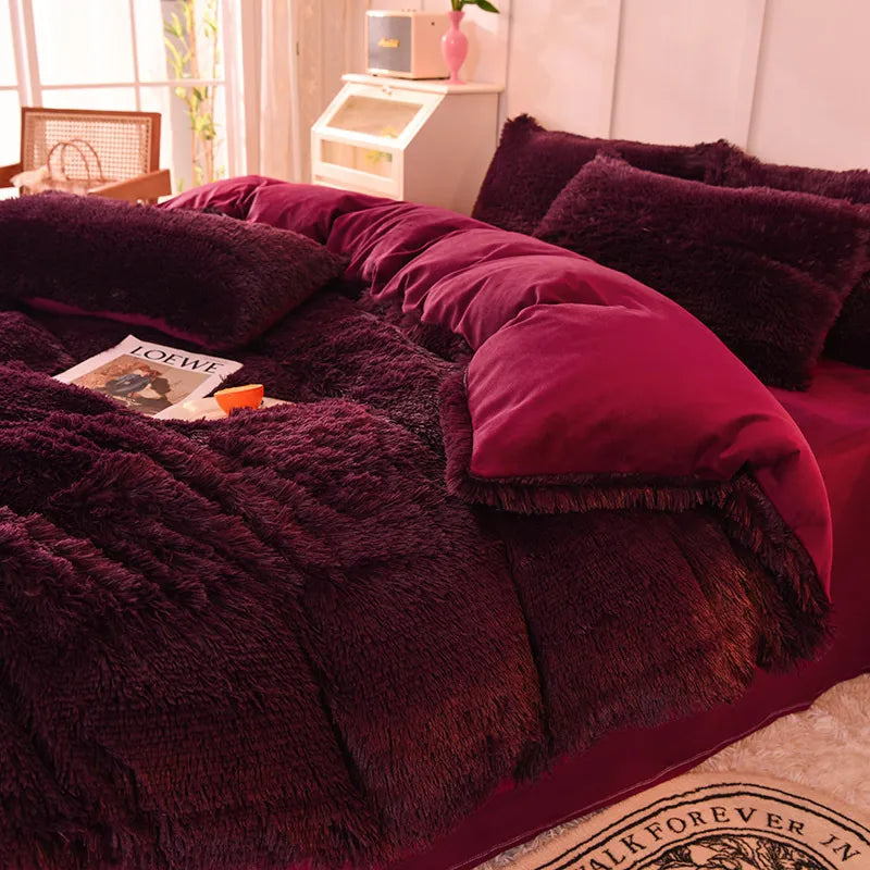 Ensemble de Duvet en Velours Doux et Chaud pour la Maison