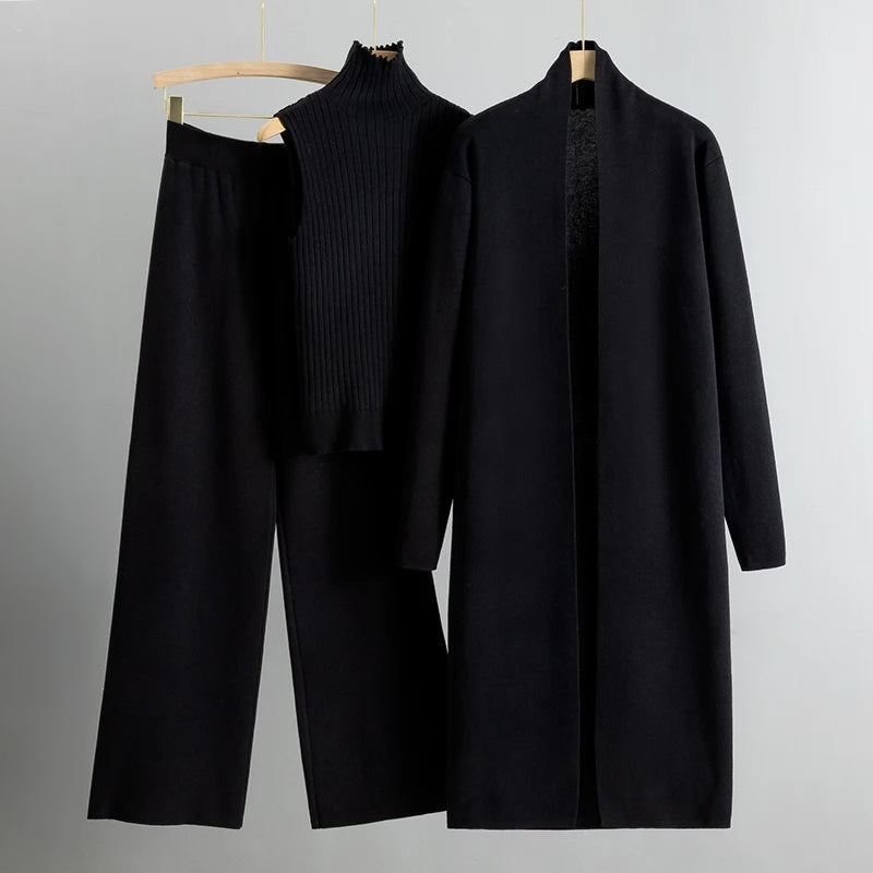 Ella - Costume Élégant, Manteau Long avec Pantalon Large