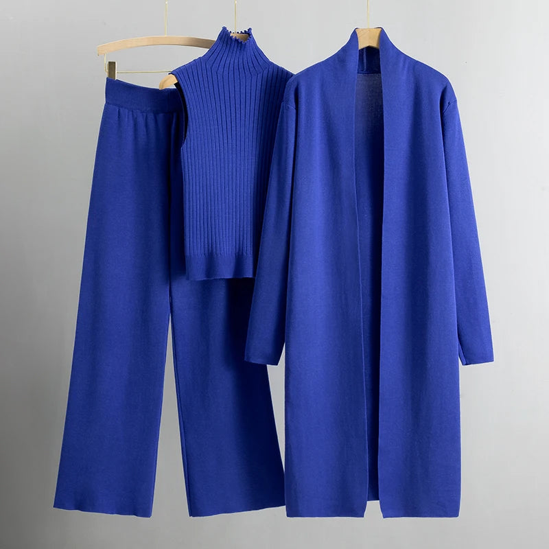 Ella - Costume Élégant, Manteau Long avec Pantalon Large