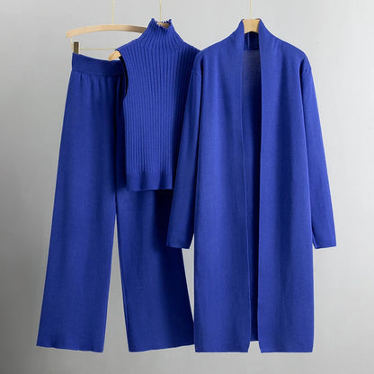 Ella - Costume Élégant, Manteau Long avec Pantalon Large