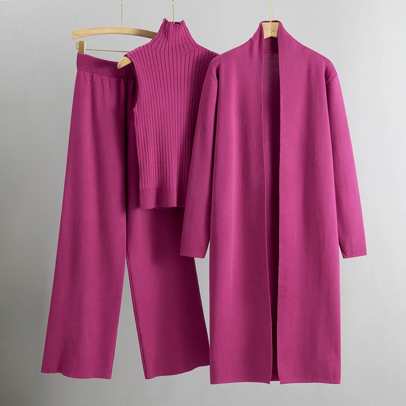 Ella - Costume Élégant, Manteau Long avec Pantalon Large
