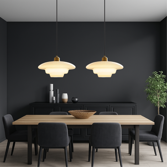Lampe Suspendue Verre Laiteux Élégante - Foivo