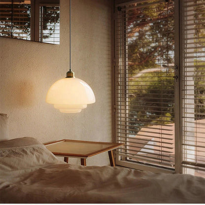 Lampe Suspendue Verre Laiteux Élégante
