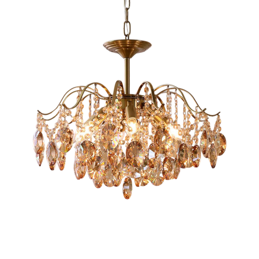 Lustre Cristal Chic Époque avec Lumière Chaude - Foivo