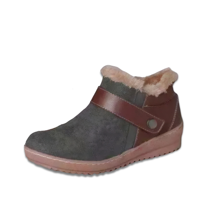 Bottes de cheville en cuir artificiel hiver chaudes