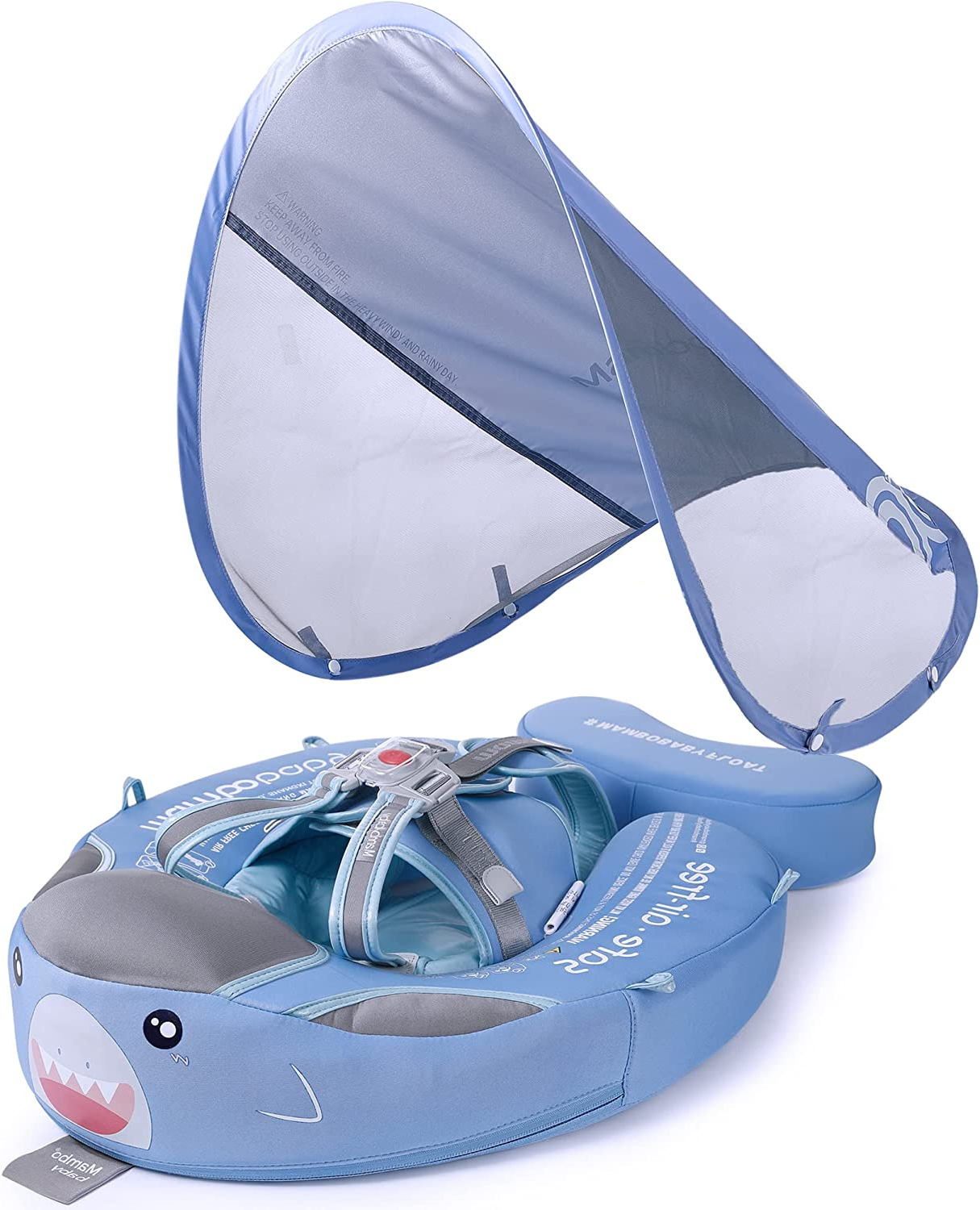 Anneau de natation avec parasol de protection