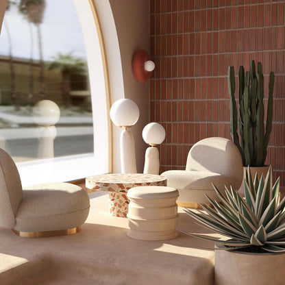 Lampe de Table en Terre Cuite Décorative avec Réglage de Lumière