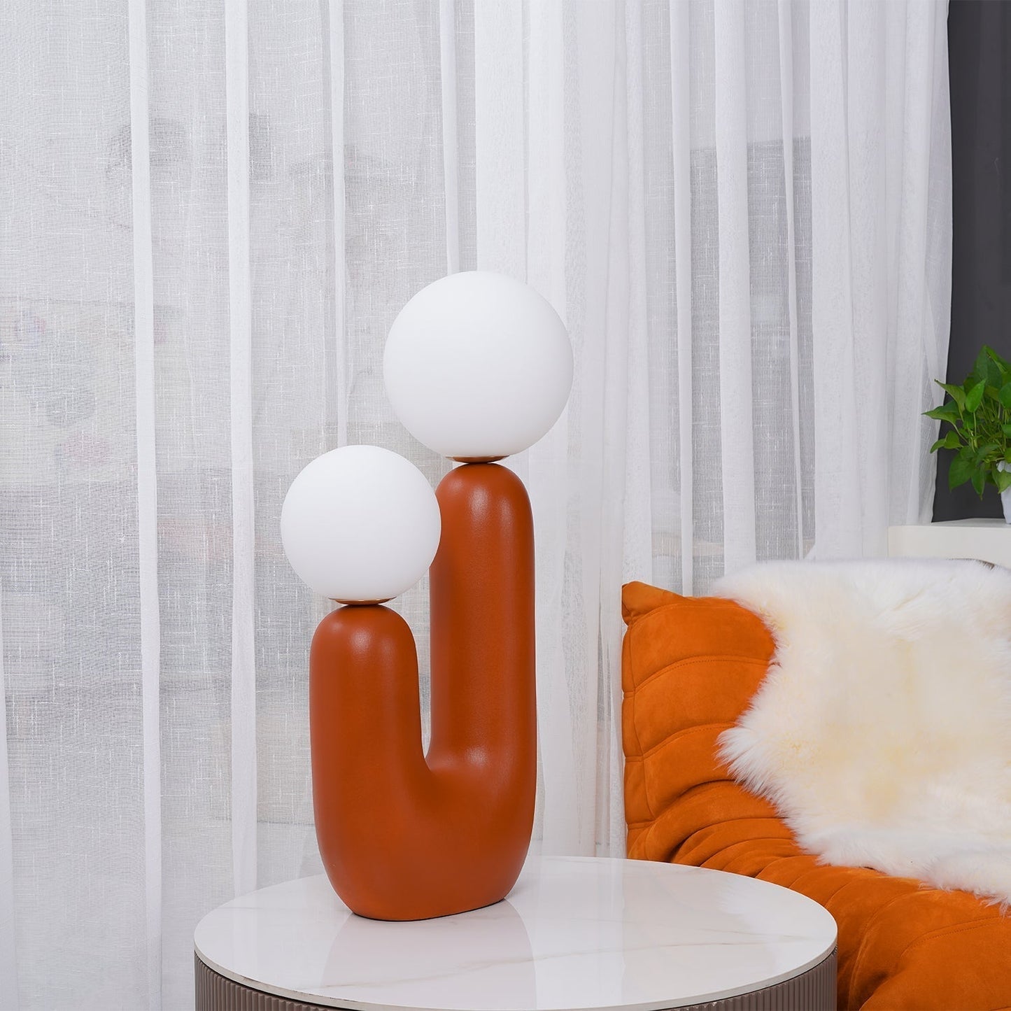 Lampe de Table en Terre Cuite Décorative avec Réglage de Lumière