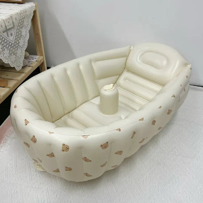 Baignoire Gonflable Bébé Sécurisée et Légère pour Domicile et Voyage