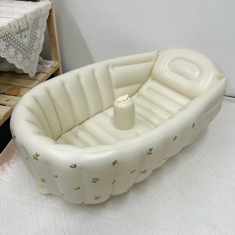 Baignoire Gonflable Bébé Sécurisée et Légère pour Domicile et Voyage