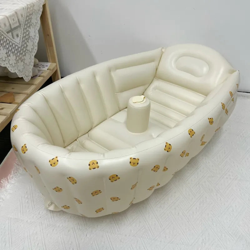 Baignoire Gonflable Bébé Sécurisée et Légère pour Domicile et Voyage