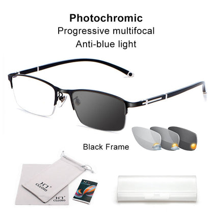Lunettes de Vue Élégantes Multi-Focales Anti-Lumière Bleue
