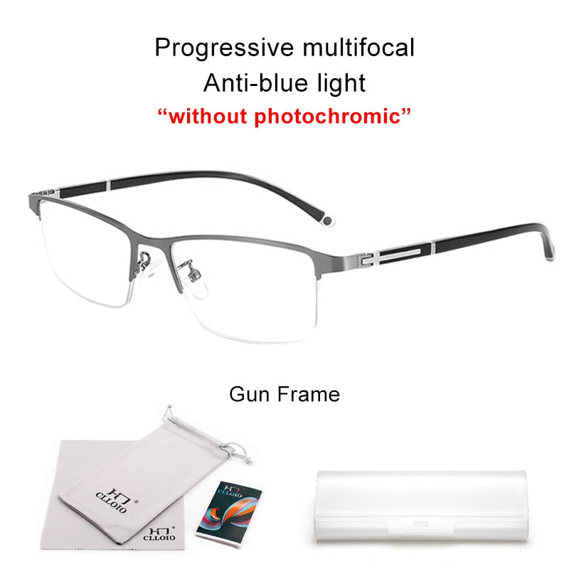 Lunettes de Vue Élégantes Multi-Focales Anti-Lumière Bleue