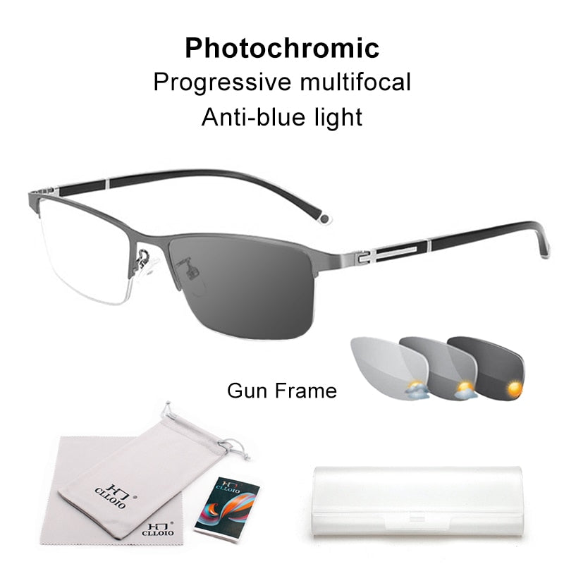 Lunettes de Vue Élégantes Multi-Focales Anti-Lumière Bleue