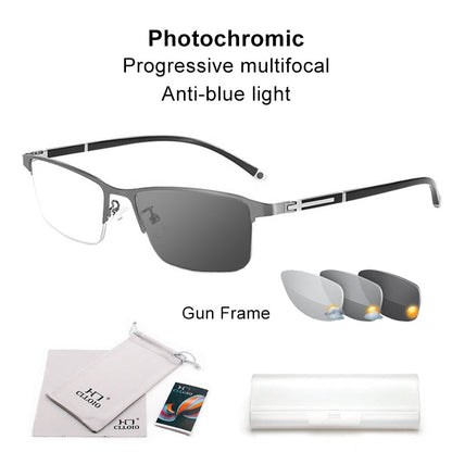Lunettes de Vue Élégantes Multi-Focales Anti-Lumière Bleue