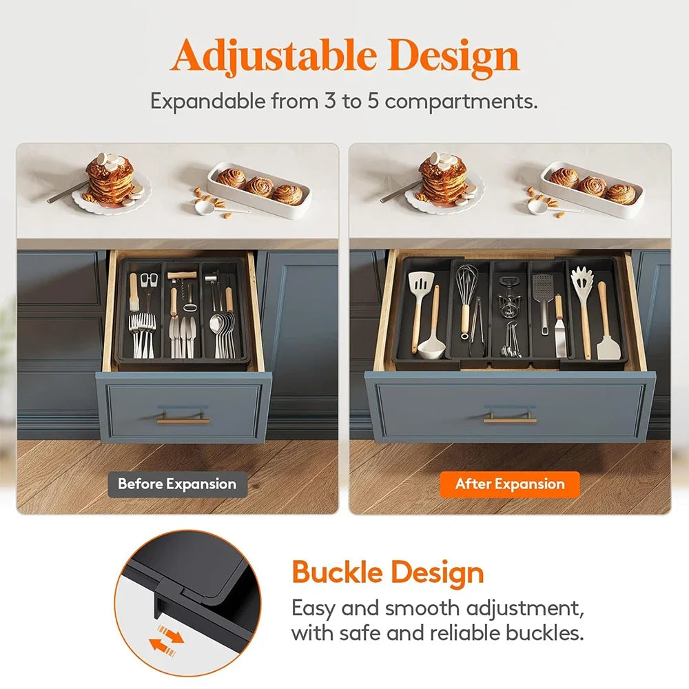 Organisateur de Cuisine Extensible pour Ustensiles 2