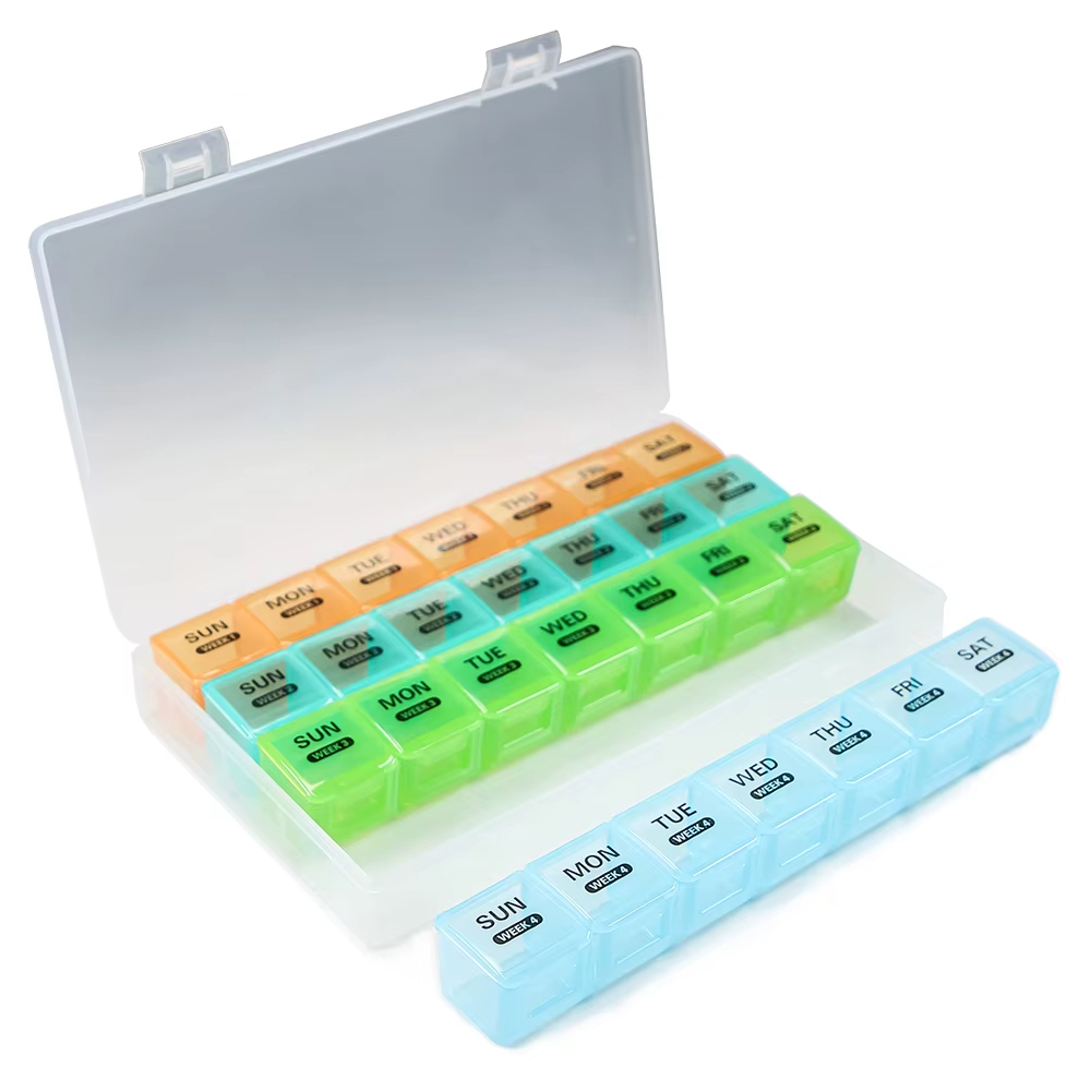 Organisateur de Médicaments Hebdomadaire 4x7 Compartiments 1