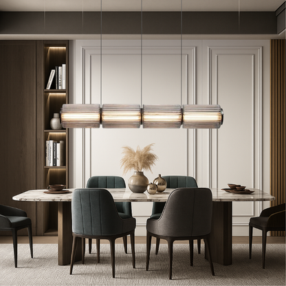 Luminaire Suspendu en Verre Transparent avec LED Moderne