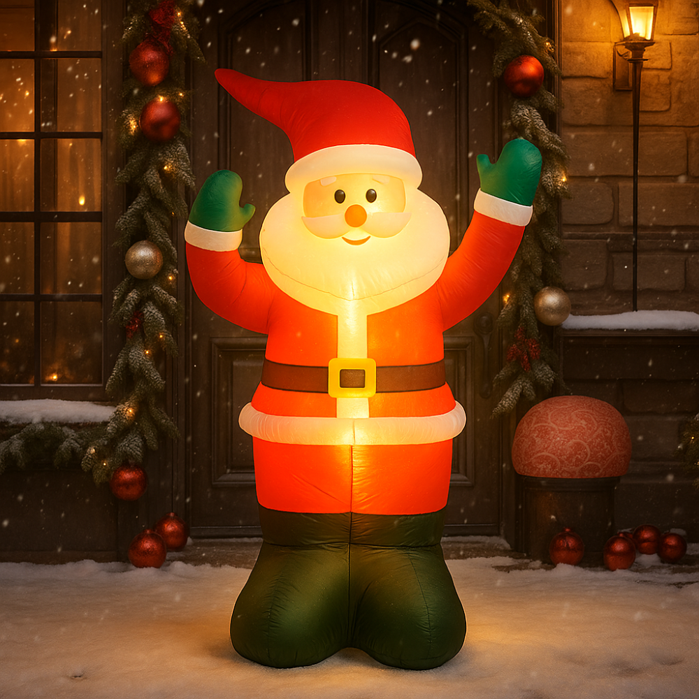 Décoration de Noël Extérieure Gonflable Père Noël Lumière LED - BlxckFR