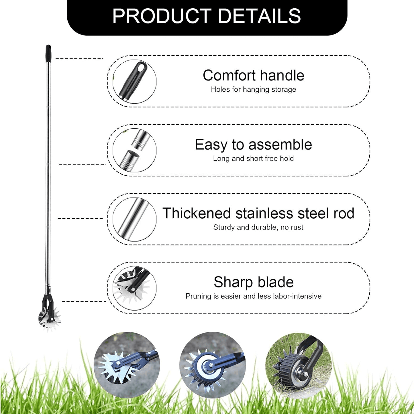 Outil de Jardin Bordure Rotatif Pratique 7