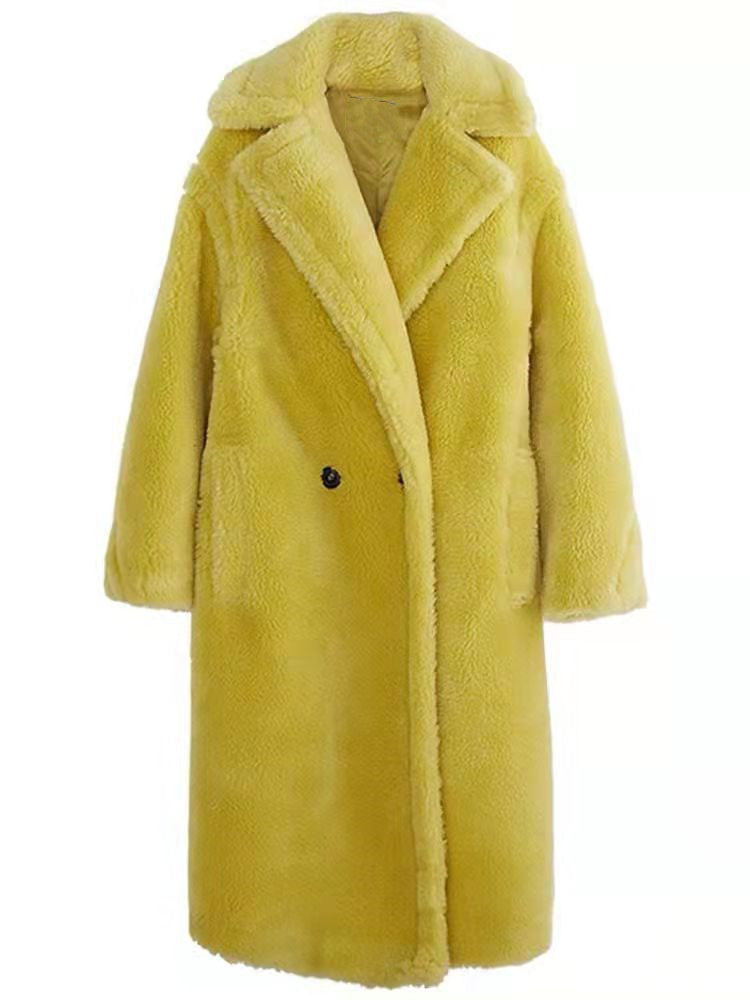 Manteau Long Élégant en Fausses Fourrures pour Femme