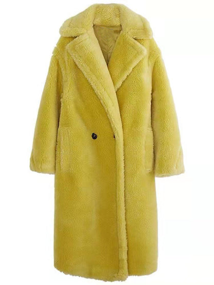 Manteau Long Élégant en Fausses Fourrures pour Femme