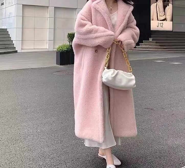 Manteau Long Élégant en Fausses Fourrures pour Femme