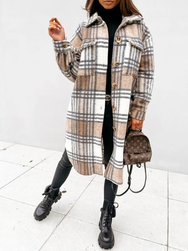Manteau Grande Taille en Laine Douce | Élégant et Chaud pour l'Hiver