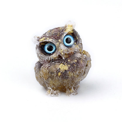 Figurine Hibou Cristal Naturel Élégant pour Déco Maison