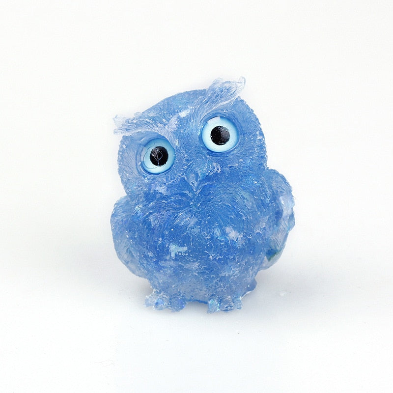 Figurine Hibou Cristal Naturel Élégant pour Déco Maison