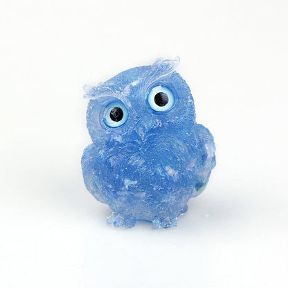 Figurine Hibou Cristal Naturel Élégant pour Déco Maison