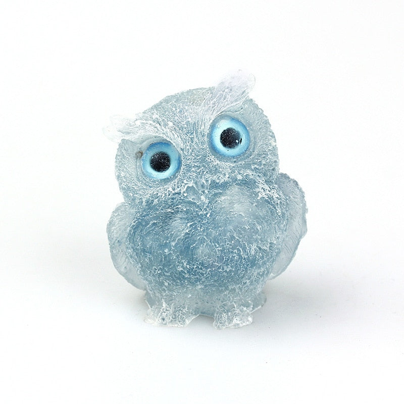 Figurine Hibou Cristal Naturel Élégant pour Déco Maison