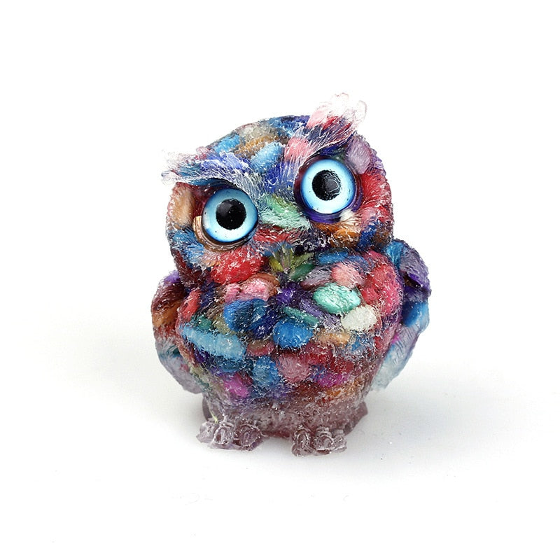 Figurine Hibou Cristal Naturel Élégant pour Déco Maison