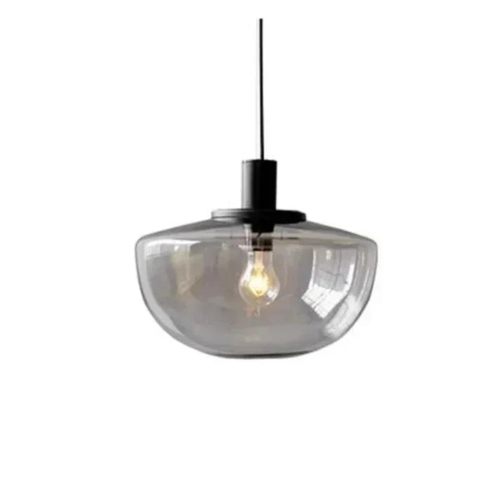Lampe Suspendue Chic en Verre et Acier pour Salle à Manger