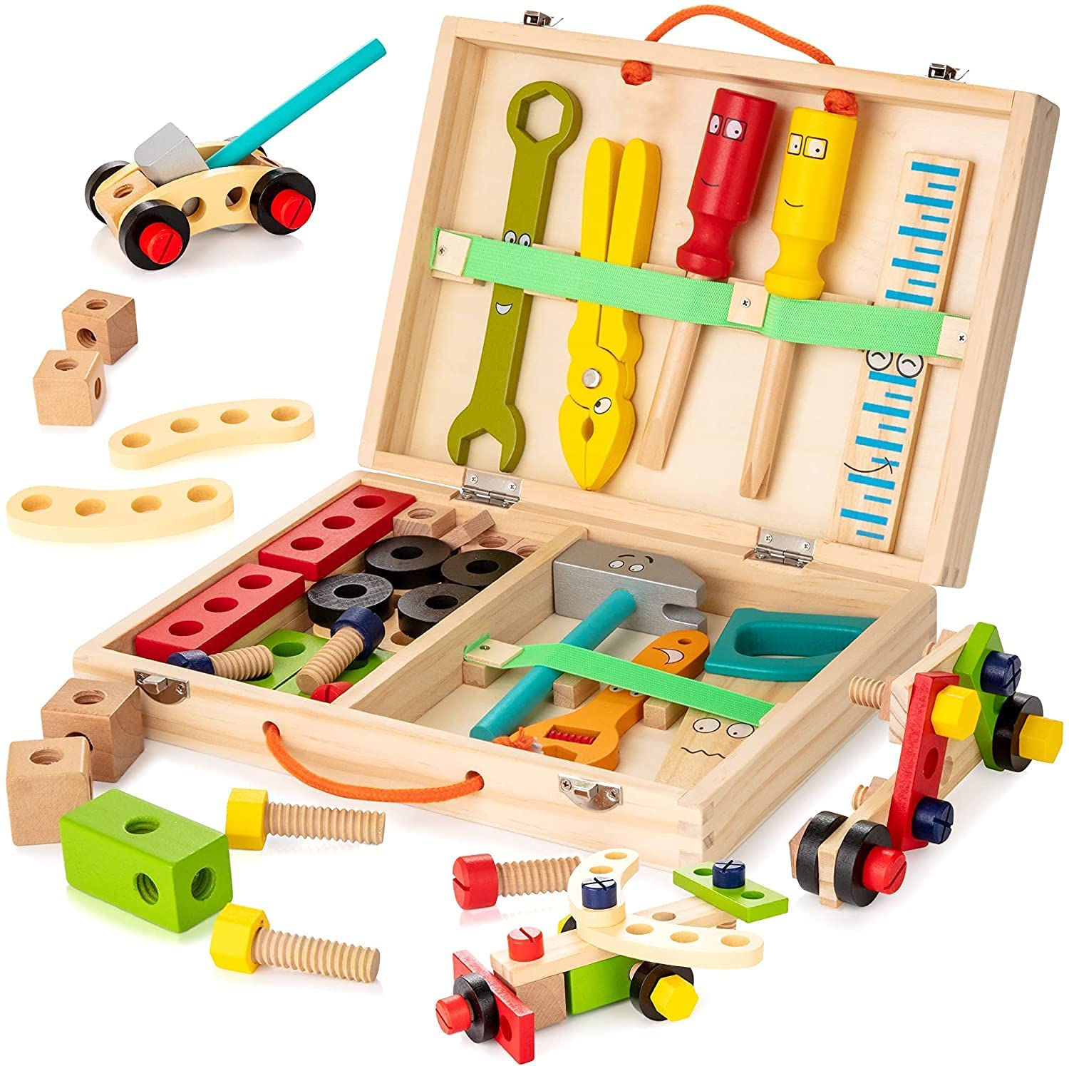 Boîte à Outils En Bois pour Enfants - Jouet Éducatif - BlxckFR