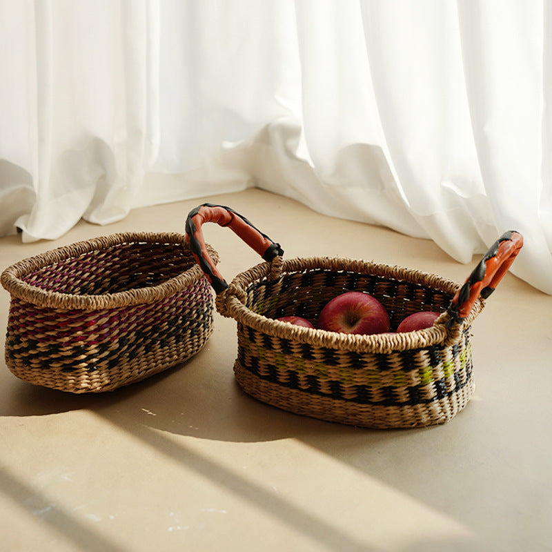 Panier Femme Tissé à la Main Coloré 1
