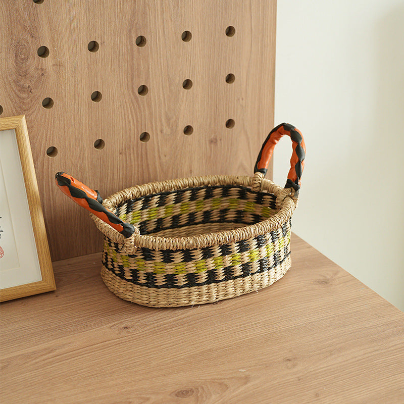 Panier Femme Tissé à la Main Coloré 2