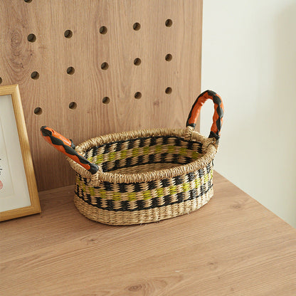 Panier Femme Tissé à la Main Coloré 2