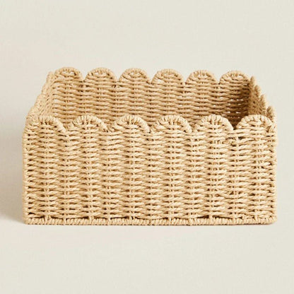 Panier Rangement Osier Tissé Main Style Naturel