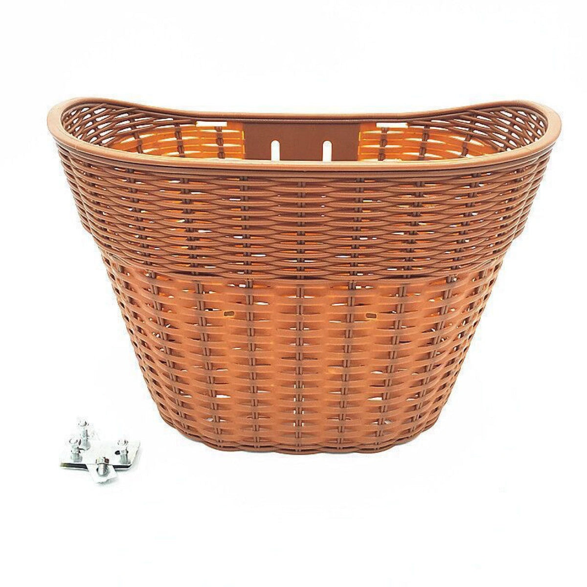 Panier avant de vélo style rotin tressé avec montage à dégagement rapide pour homme et femme 2