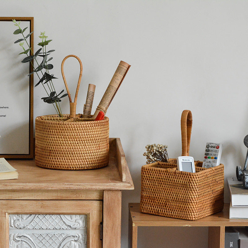 Panier de Rangement Rond pour Femme Design Naturel 1