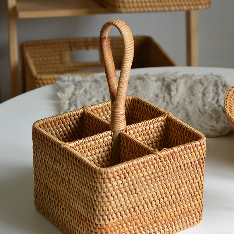 Panier de Rangement Rond pour Femme Design Naturel 3