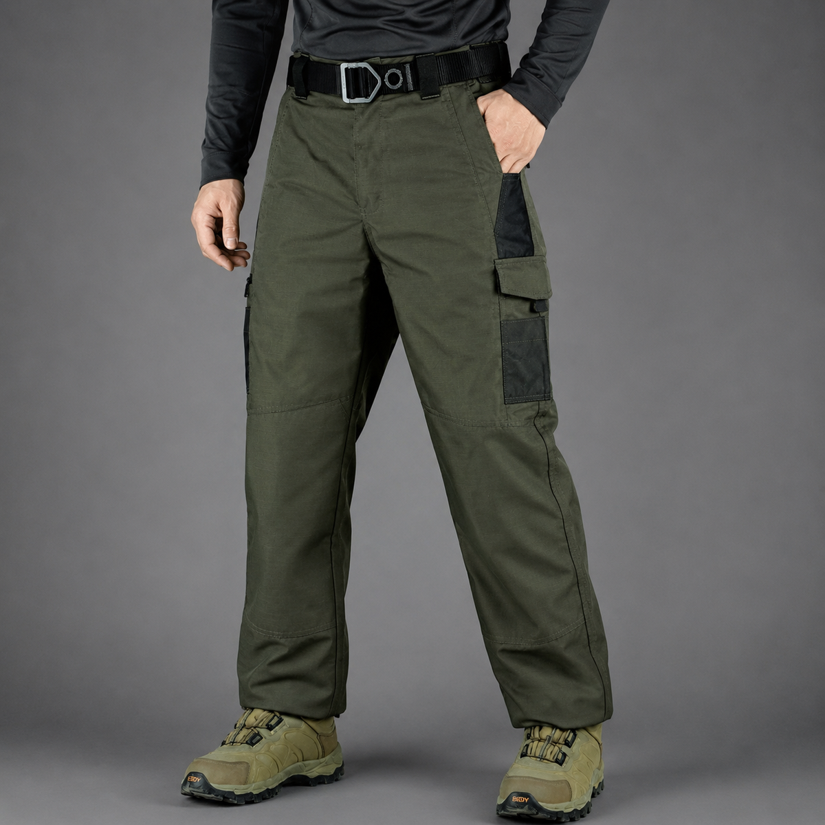 Pantalon Cargo Homme Coton Multi-poches Ceinture Elastique - Foivo